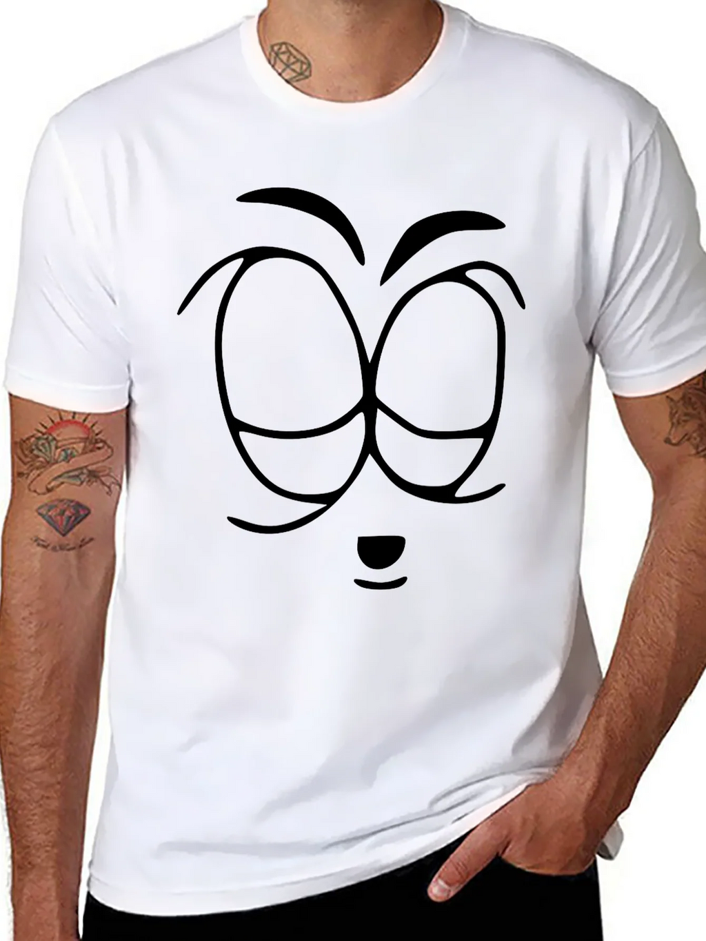 Black Cartoon Face Graphic T-Shirt product image 7