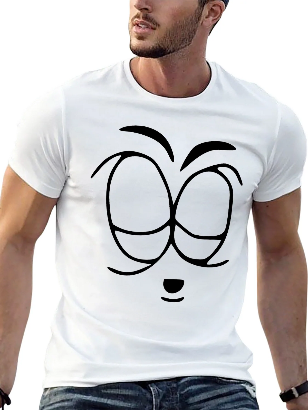 Black Cartoon Face Graphic T-Shirt product image 12