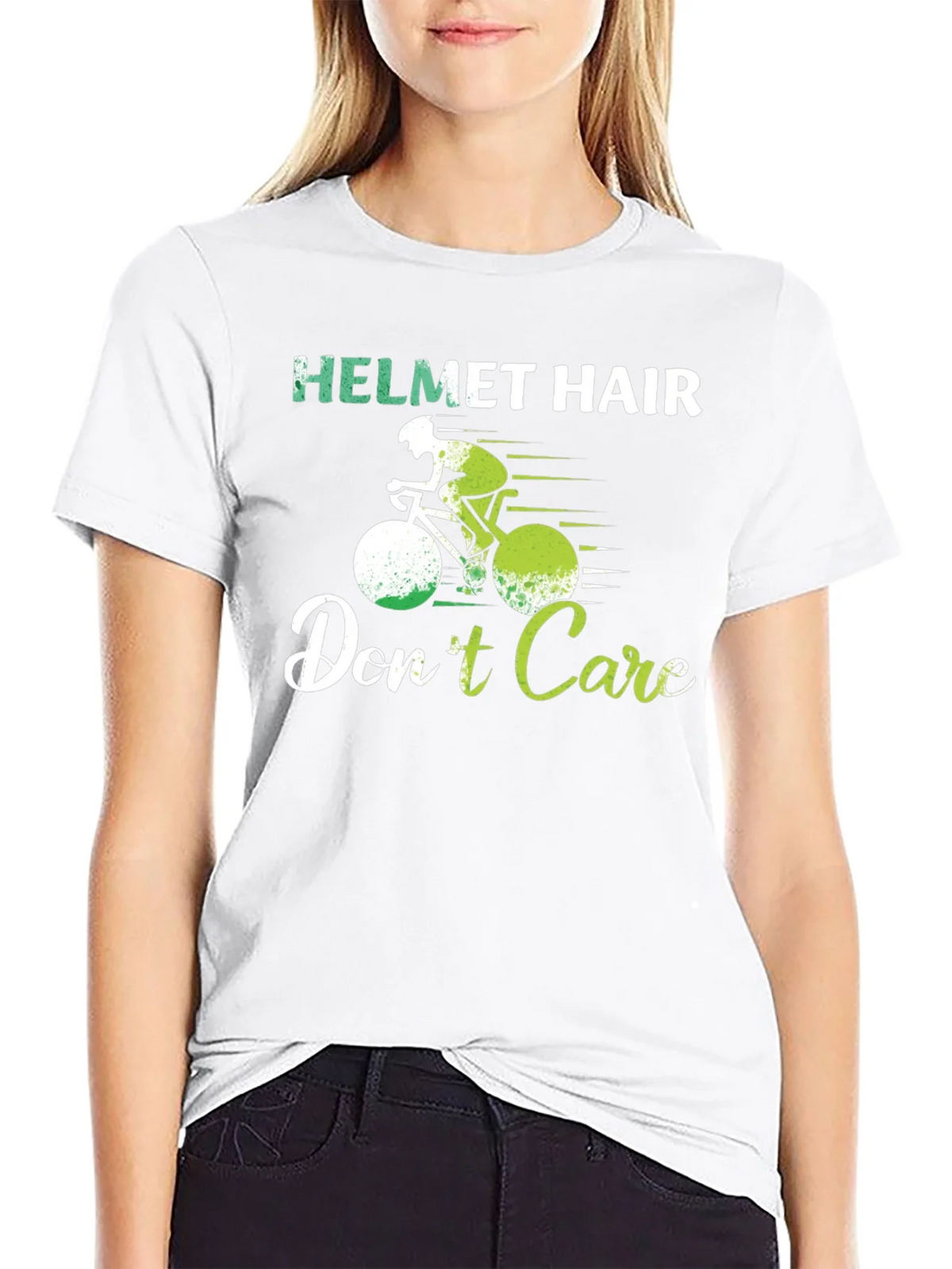 Helmet Hair Dont Care T-Shirt Cycling Biking Tee product image 8