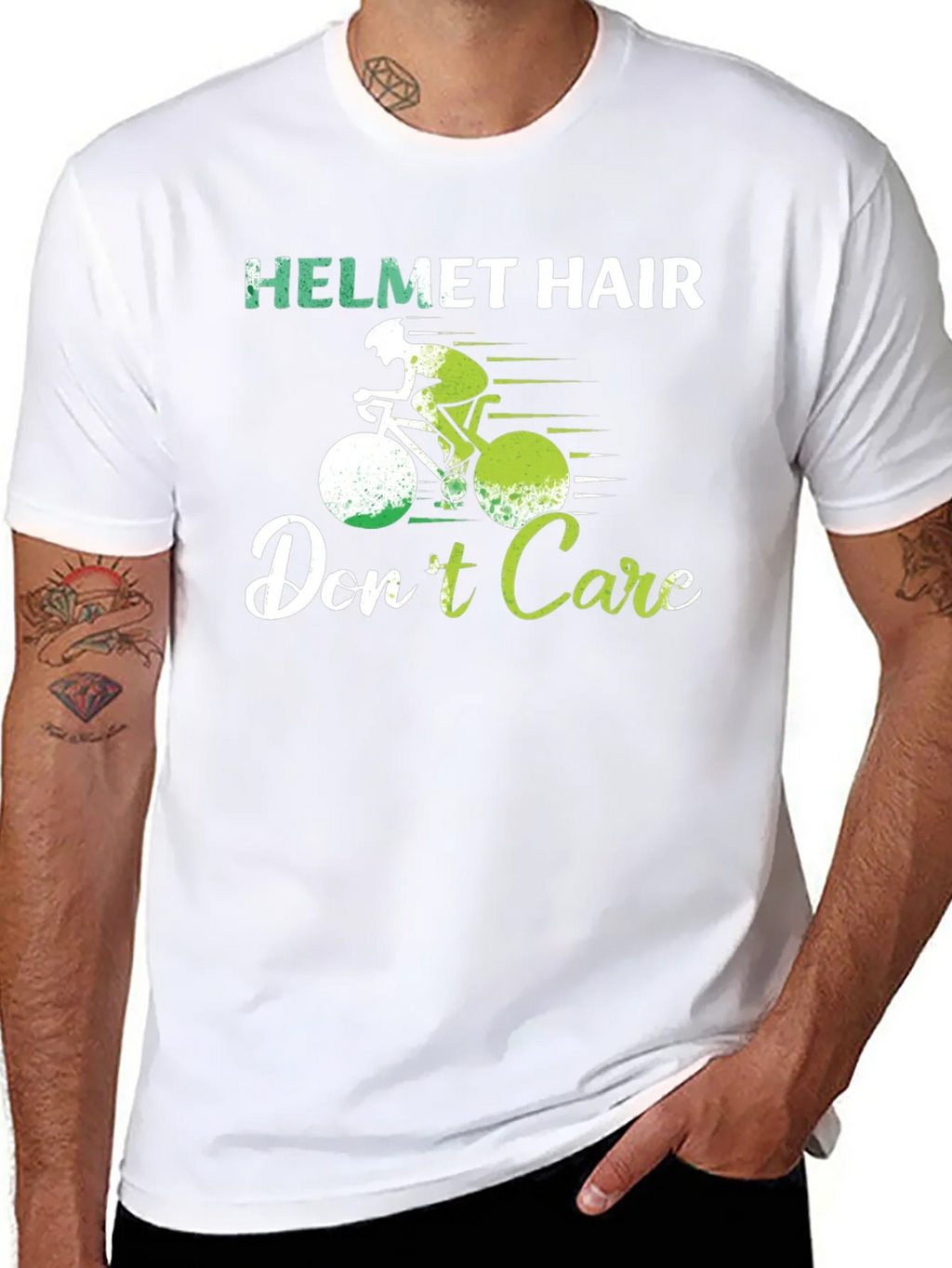 Helmet Hair Dont Care T-Shirt Cycling Biking Tee product image 7