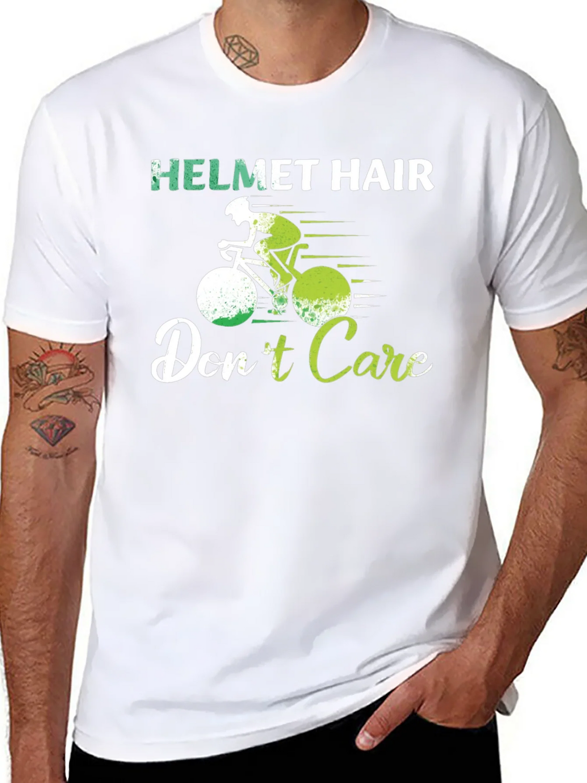 Helmet Hair Dont Care T-Shirt Cycling Biking Tee product image 7