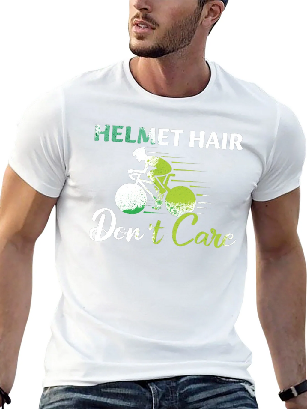 Helmet Hair Dont Care T-Shirt Cycling Biking Tee product image 12