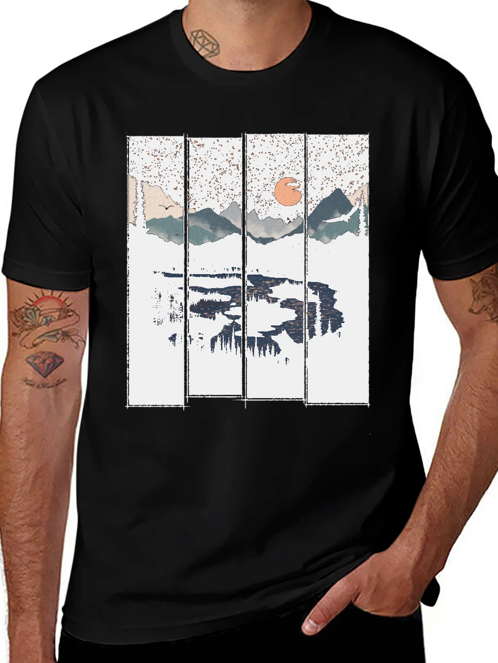 Nature Reflection Graphic Tee - Black product image 1