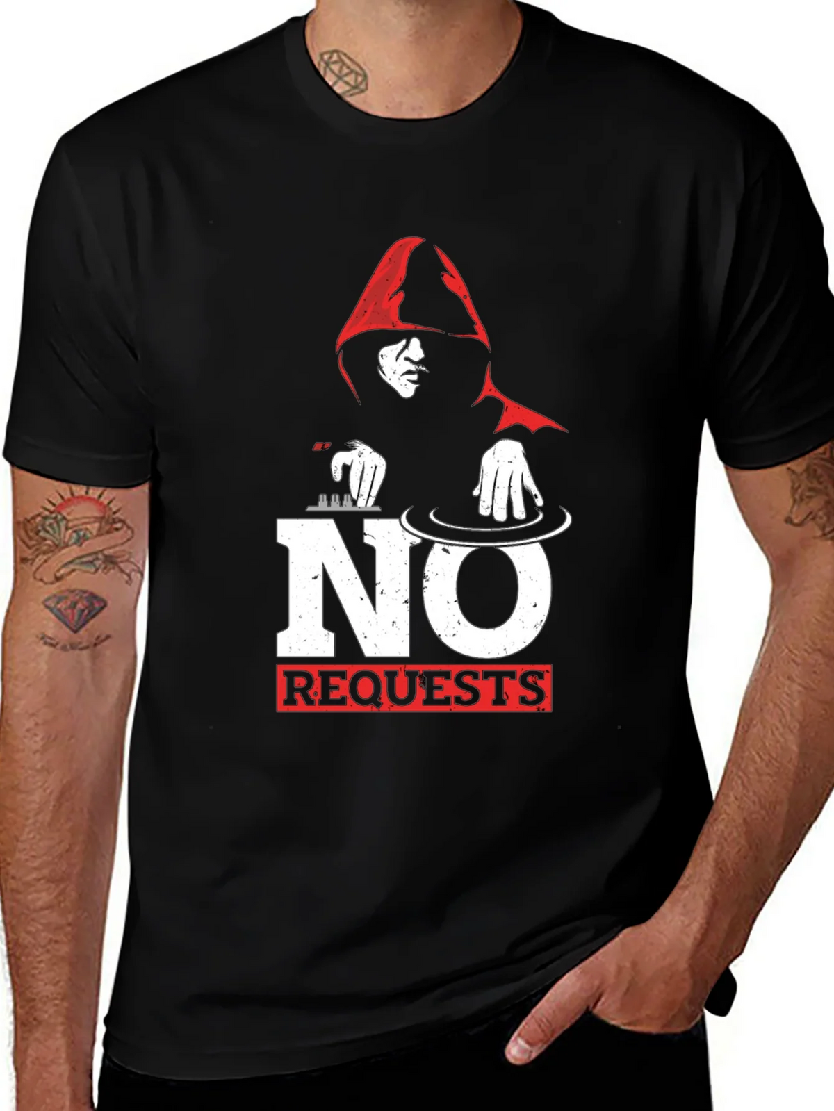 No Requests DJ Graphic T-Shirt - Black product image 1
