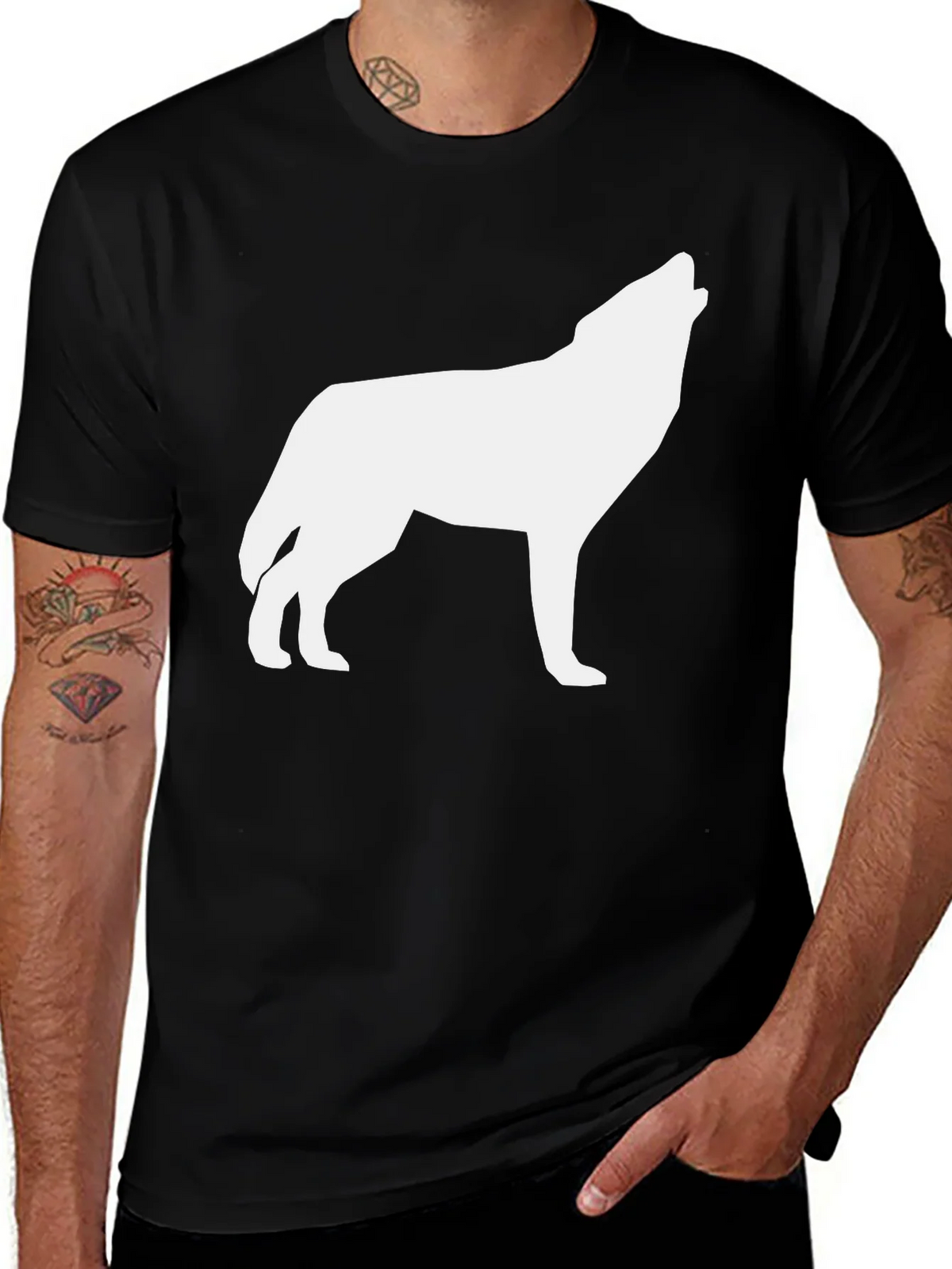 Wolf Silhouette Black T-Shirt product image 1