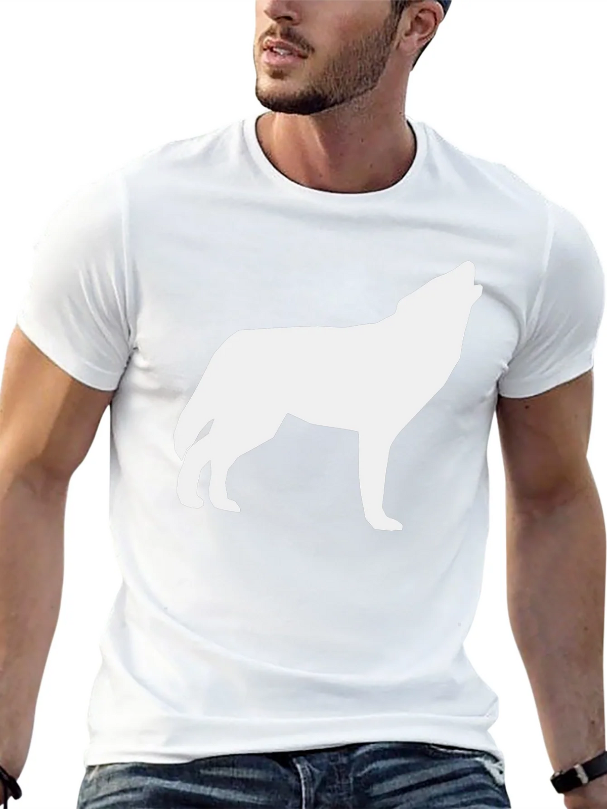 Wolf Silhouette Black T-Shirt product image 11