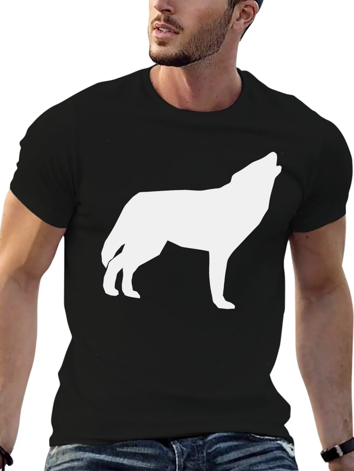 Wolf Silhouette Black T-Shirt product image 6