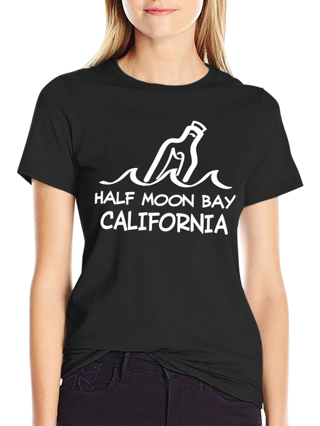Half Moon Bay California Graphic Tee - Black product image 2