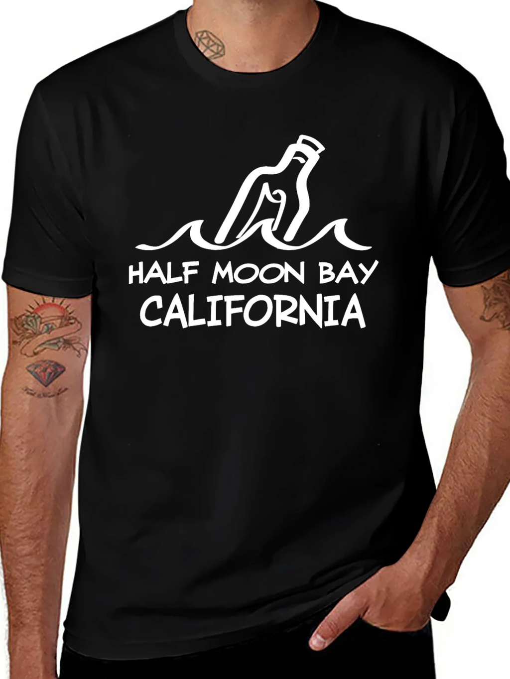 Half Moon Bay California Graphic Tee - Black product image 1