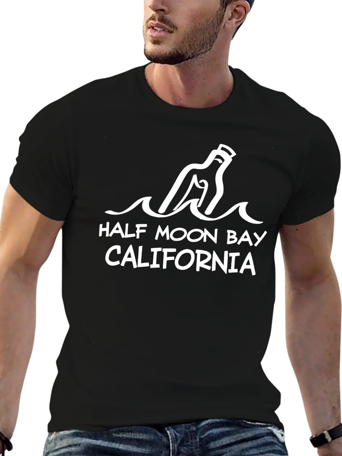 Half Moon Bay California Graphic Tee - Black product image 6