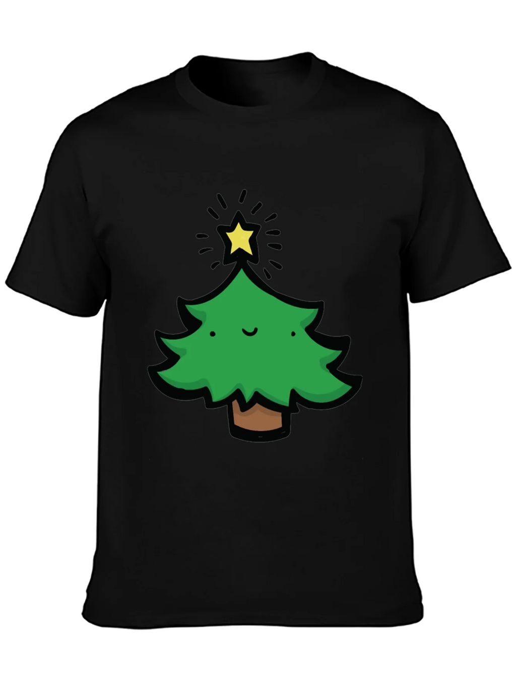 Festive Christmas Tree Graphic Tee - Black product image 3