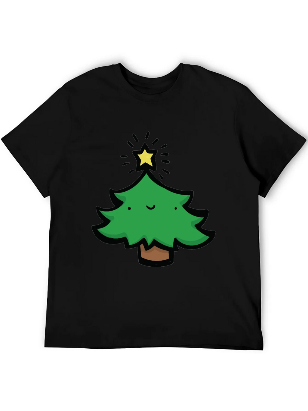 Festive Christmas Tree Graphic Tee - Black product image 4