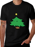 Festive Christmas Tree Graphic Tee - Black product image 1