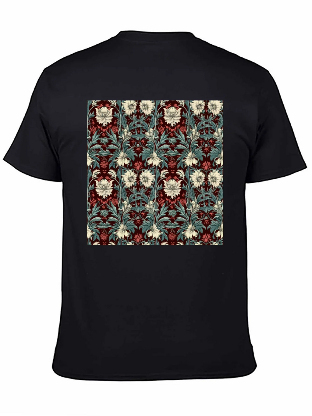 Floral Pattern T-Shirt Red & White Botanical Design product image 4
