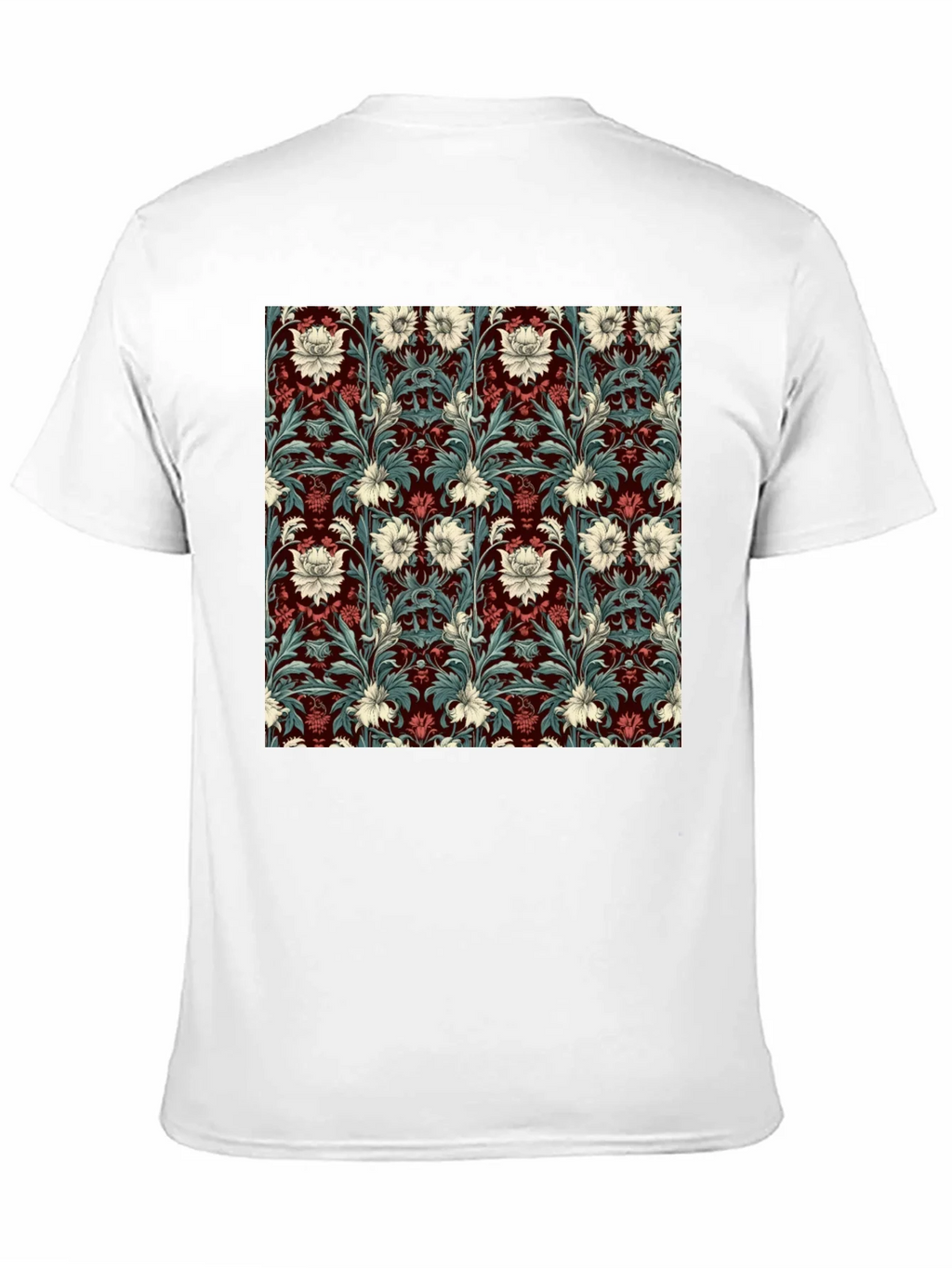 Floral Pattern T-Shirt Red & White Botanical Design product image 10