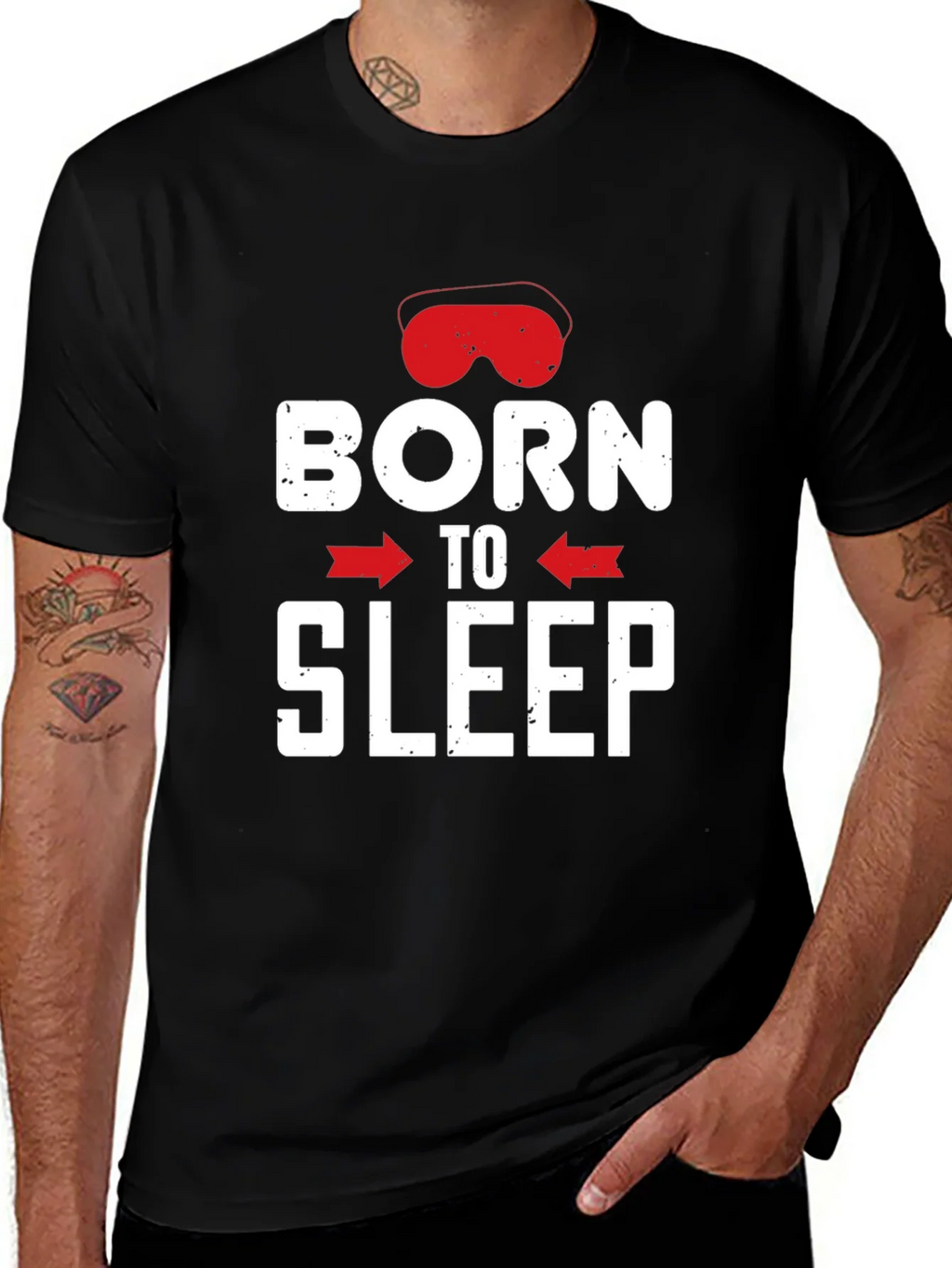 Born to Sleep Graphic Tee - Black Cotton T-Shirt product image 1