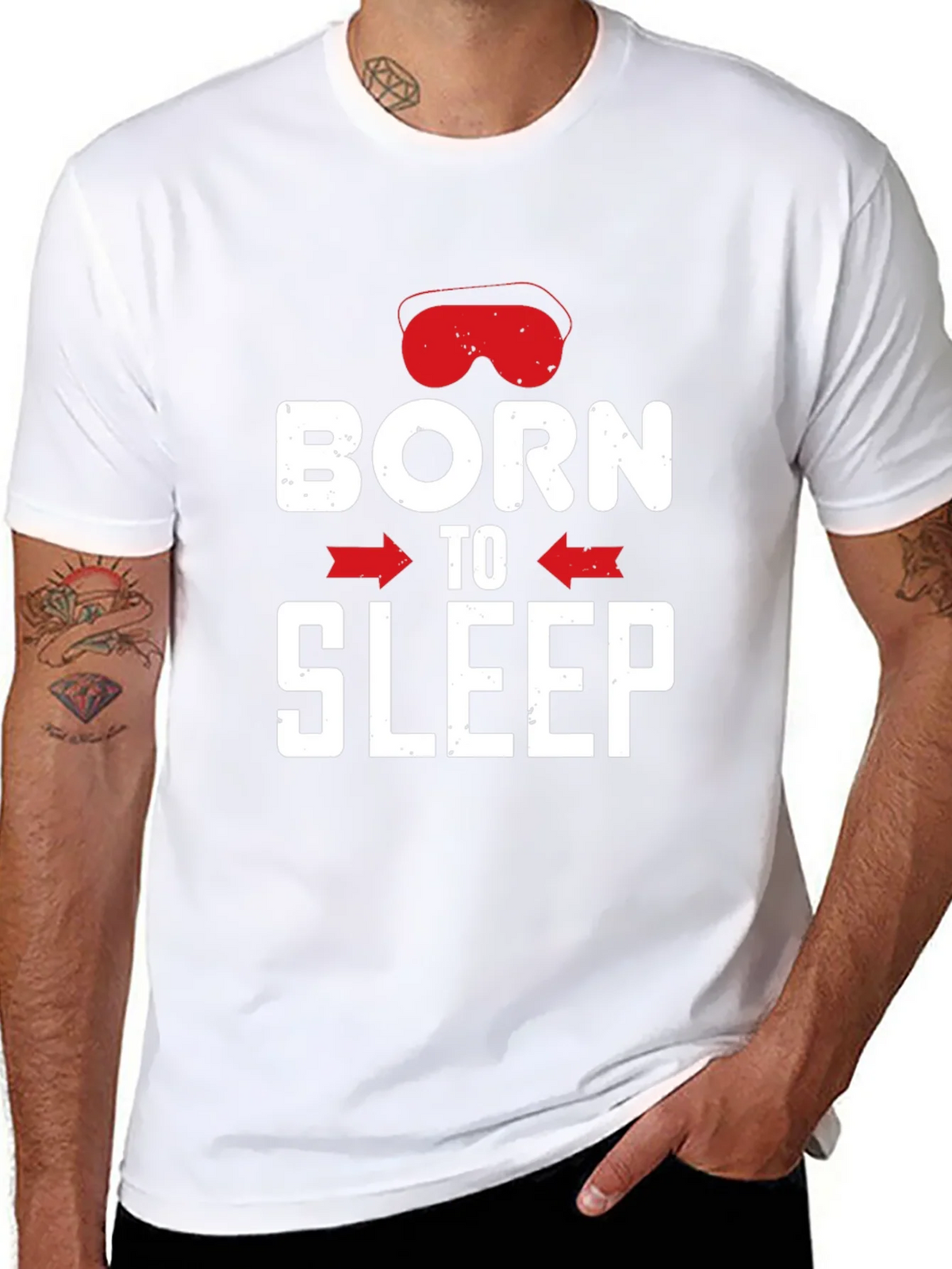 Born to Sleep Graphic Tee - Black Cotton T-Shirt product image 6