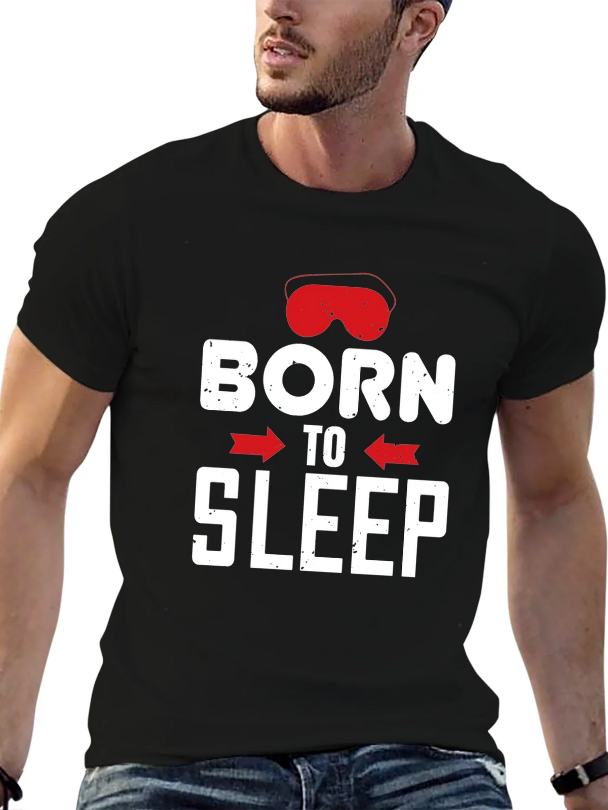 Born to Sleep Graphic Tee - Black Cotton T-Shirt product image 5