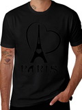 Paris Eiffel Tower Heart Graphic T-Shirt product image 1