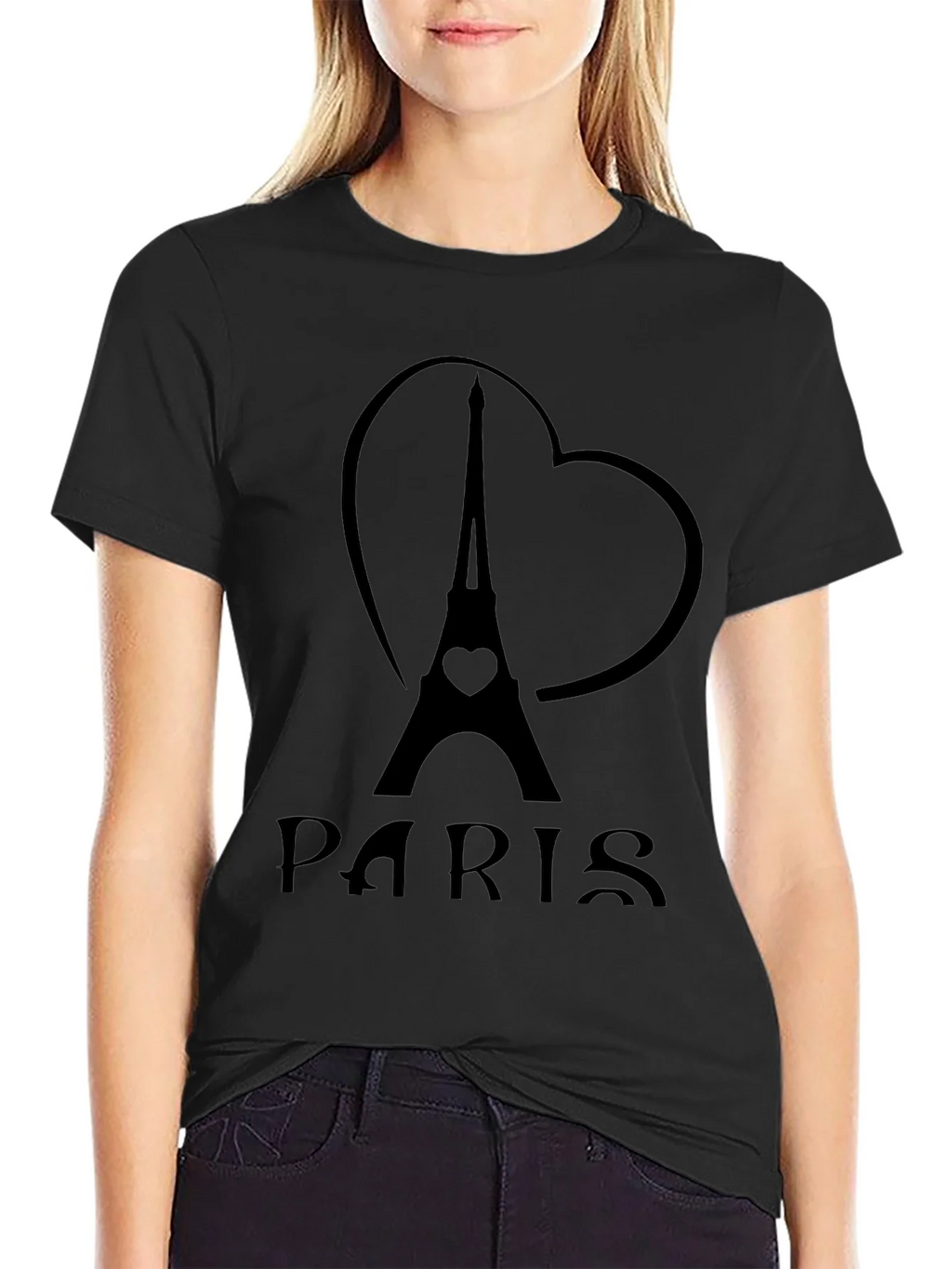 Paris Eiffel Tower Heart Graphic T-Shirt product image 2