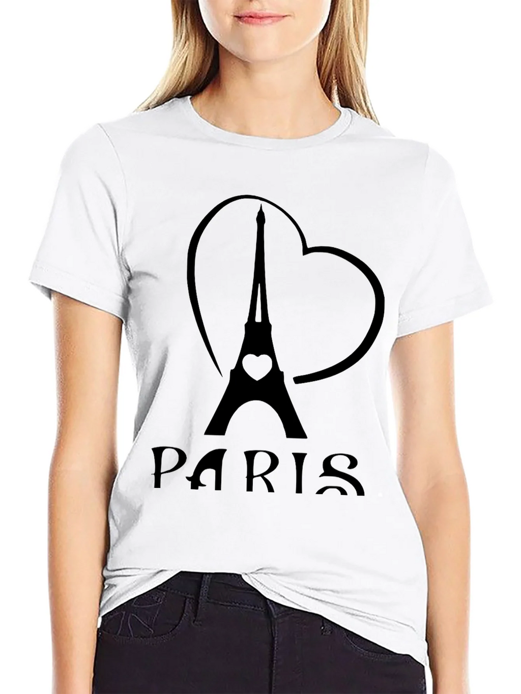 Paris Eiffel Tower Heart Graphic T-Shirt product image 8