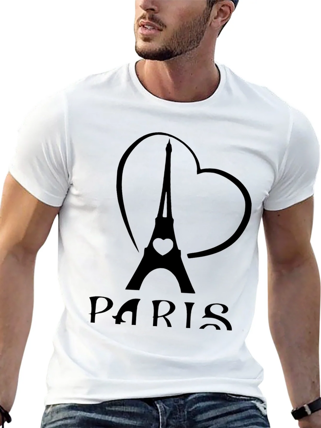 Paris Eiffel Tower Heart Graphic T-Shirt product image 11