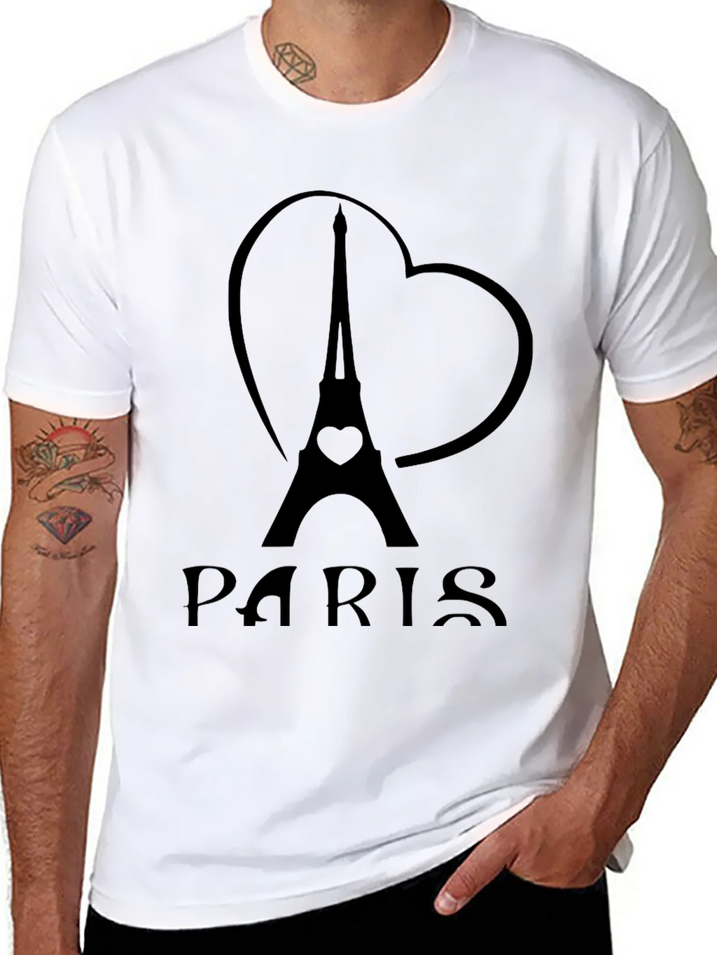 Paris Eiffel Tower Heart Graphic T-Shirt product image 7