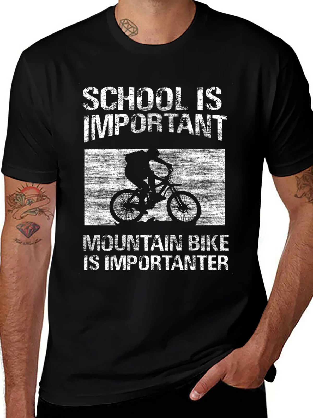 Mountain Bike Importanter T-Shirt - School is Important product image 1
