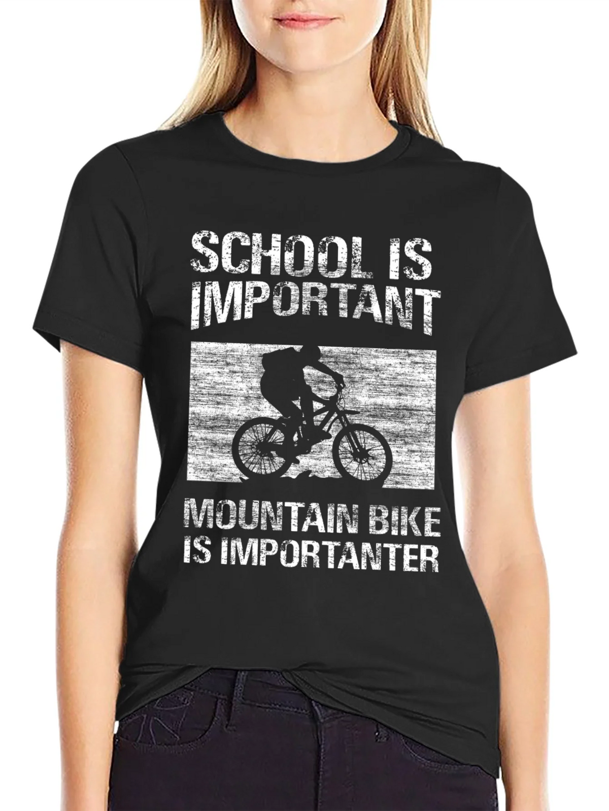 Mountain Bike Importanter T-Shirt - School is Important product image 2