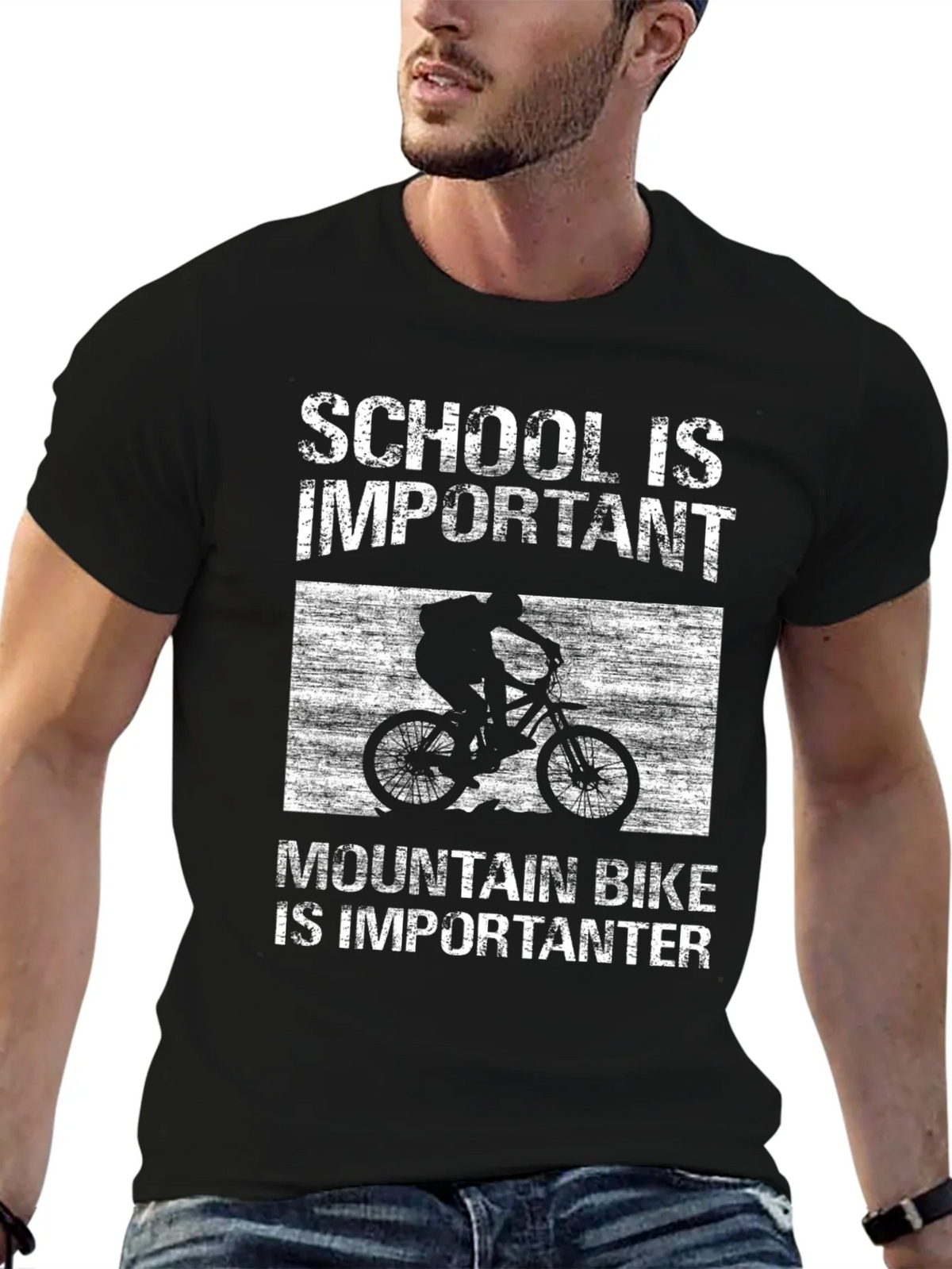 Mountain Bike Importanter T-Shirt - School is Important product image 6