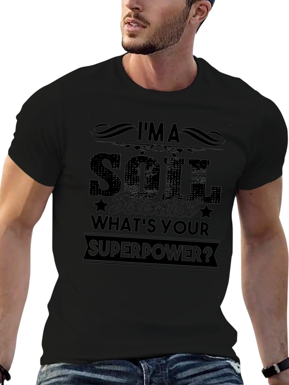 Soil Scientist Superpower Black T-Shirt product image 6