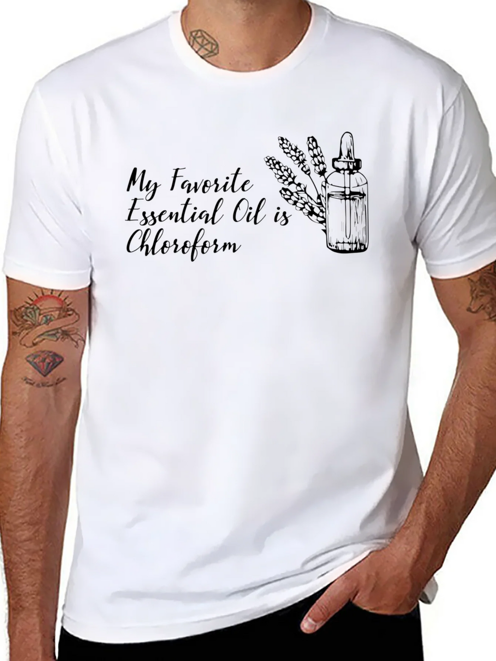 Chloroform Essential Oil T-Shirt - Funny Dark Humor Tee product image 5