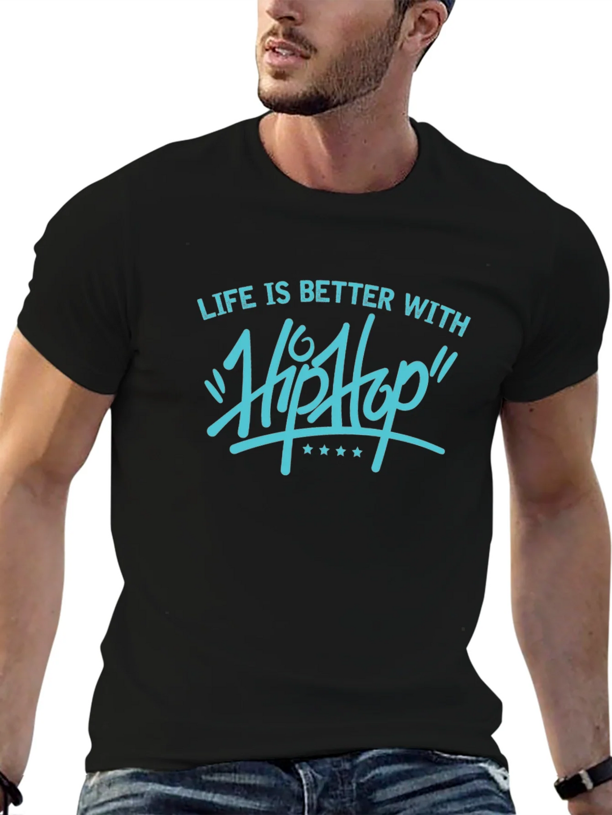 Life is Better with Hip Hop Graphic Tee - Black product image 6