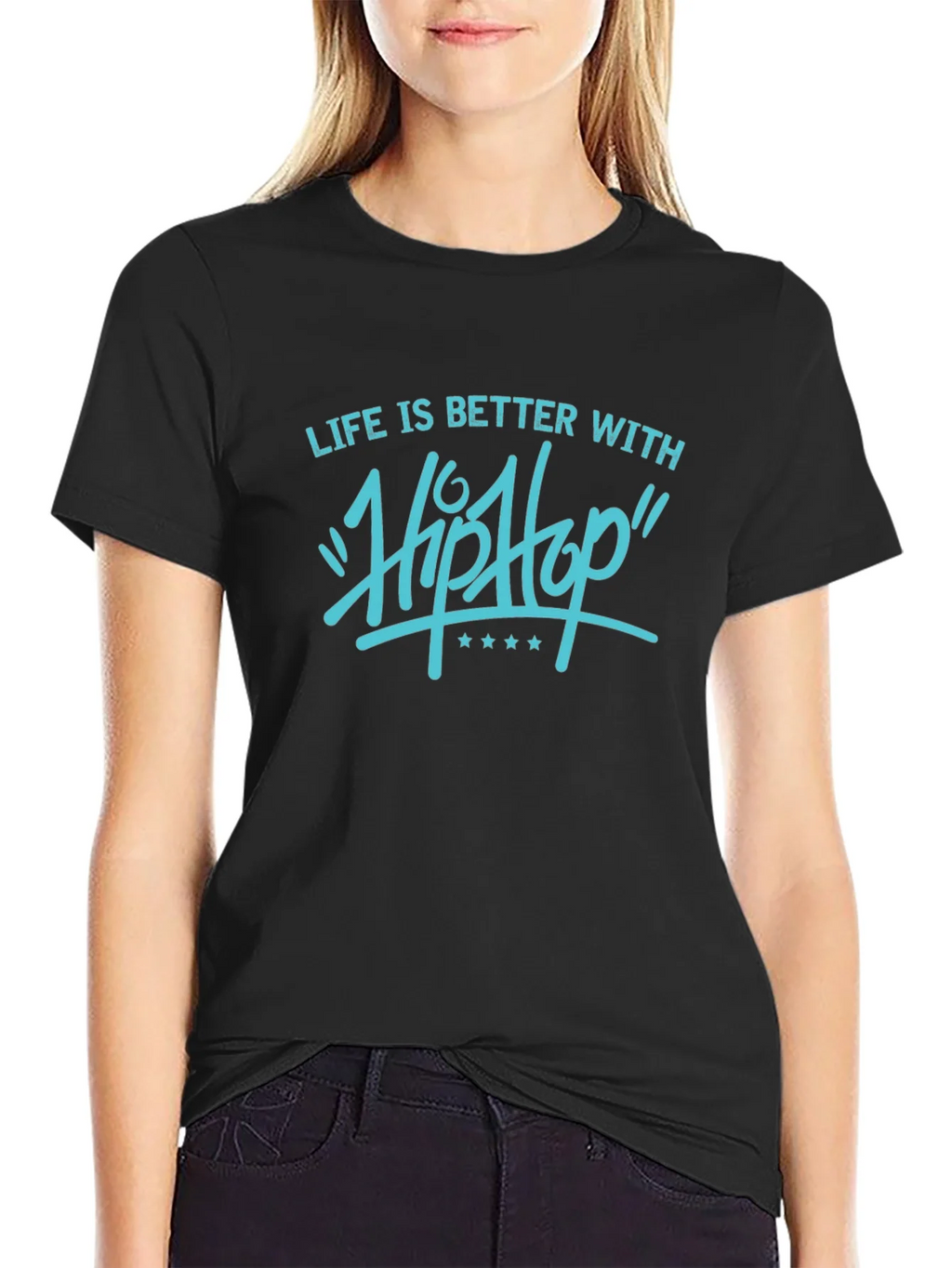 Life is Better with Hip Hop Graphic Tee - Black product image 2
