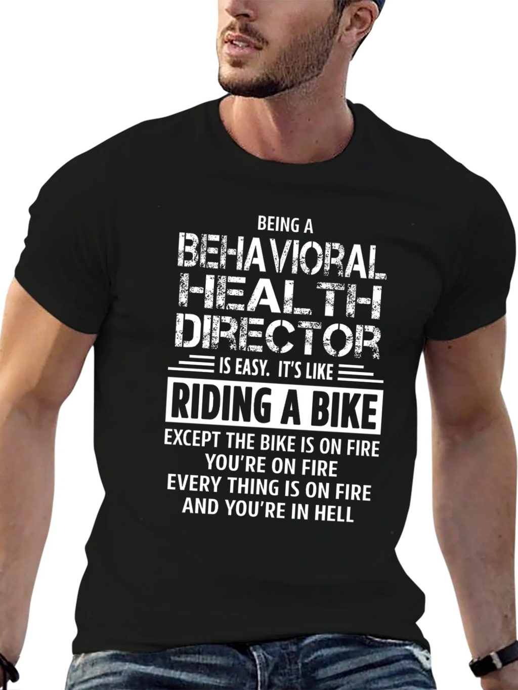 Behavioral Health Director Funny T-Shirt - Riding a Bike in product image 5