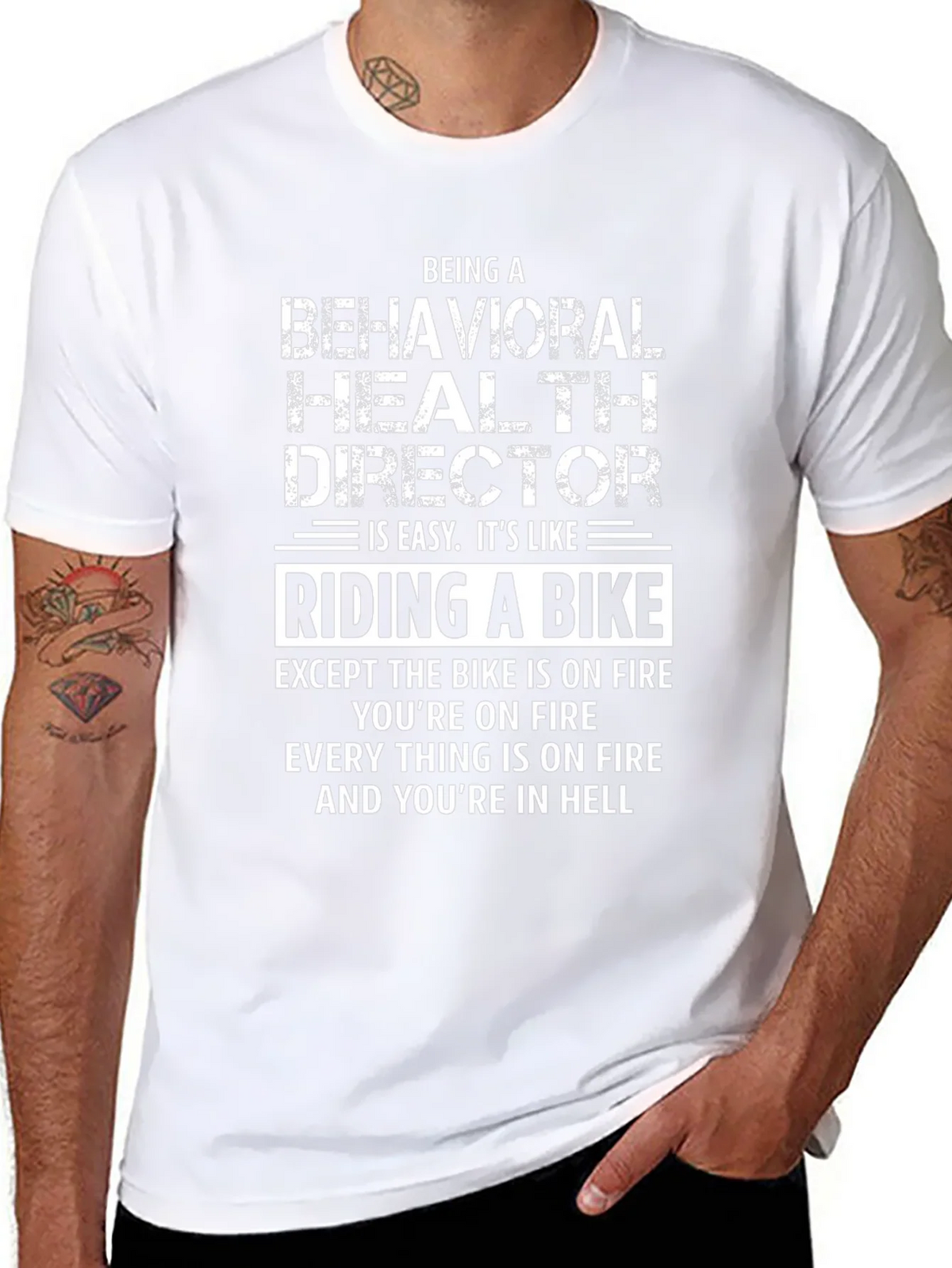 Behavioral Health Director Funny T-Shirt - Riding a Bike in product image 6