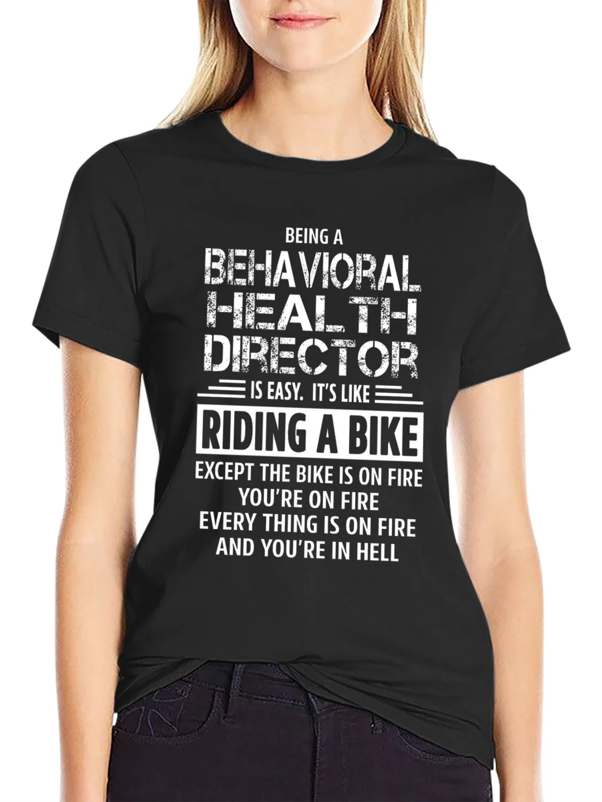 Behavioral Health Director Funny T-Shirt - Riding a Bike in product image 2