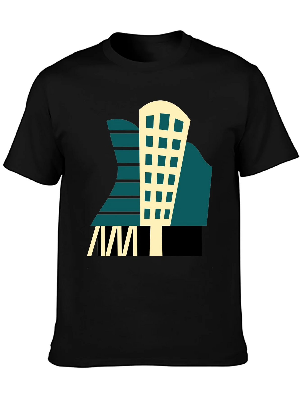 Geometric Building T-Shirt - Modern Graphic Tee product image 3