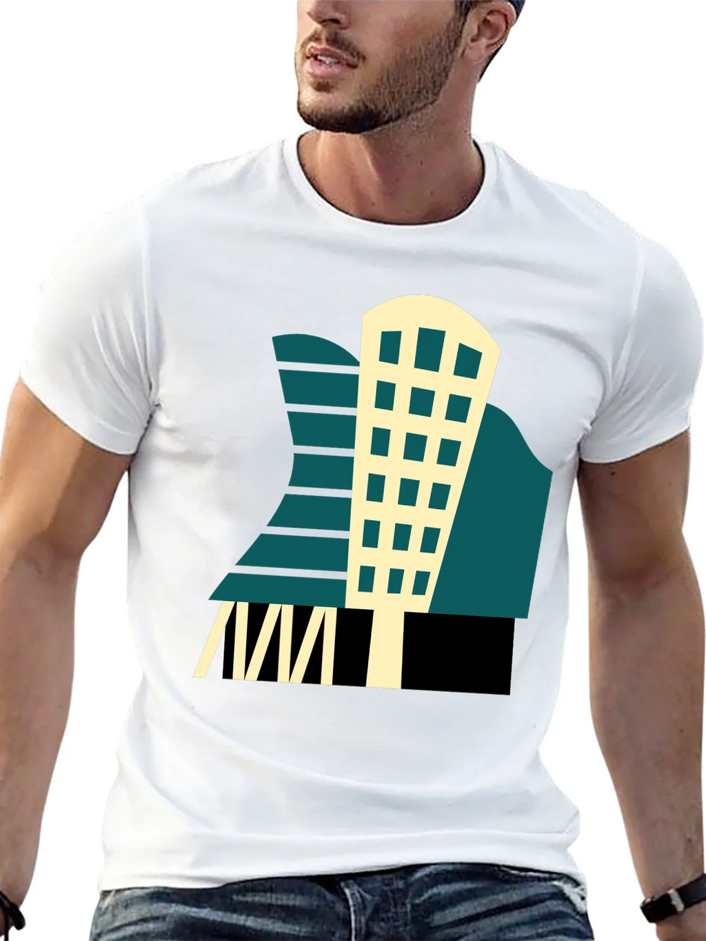 Geometric Building T-Shirt - Modern Graphic Tee product image 11