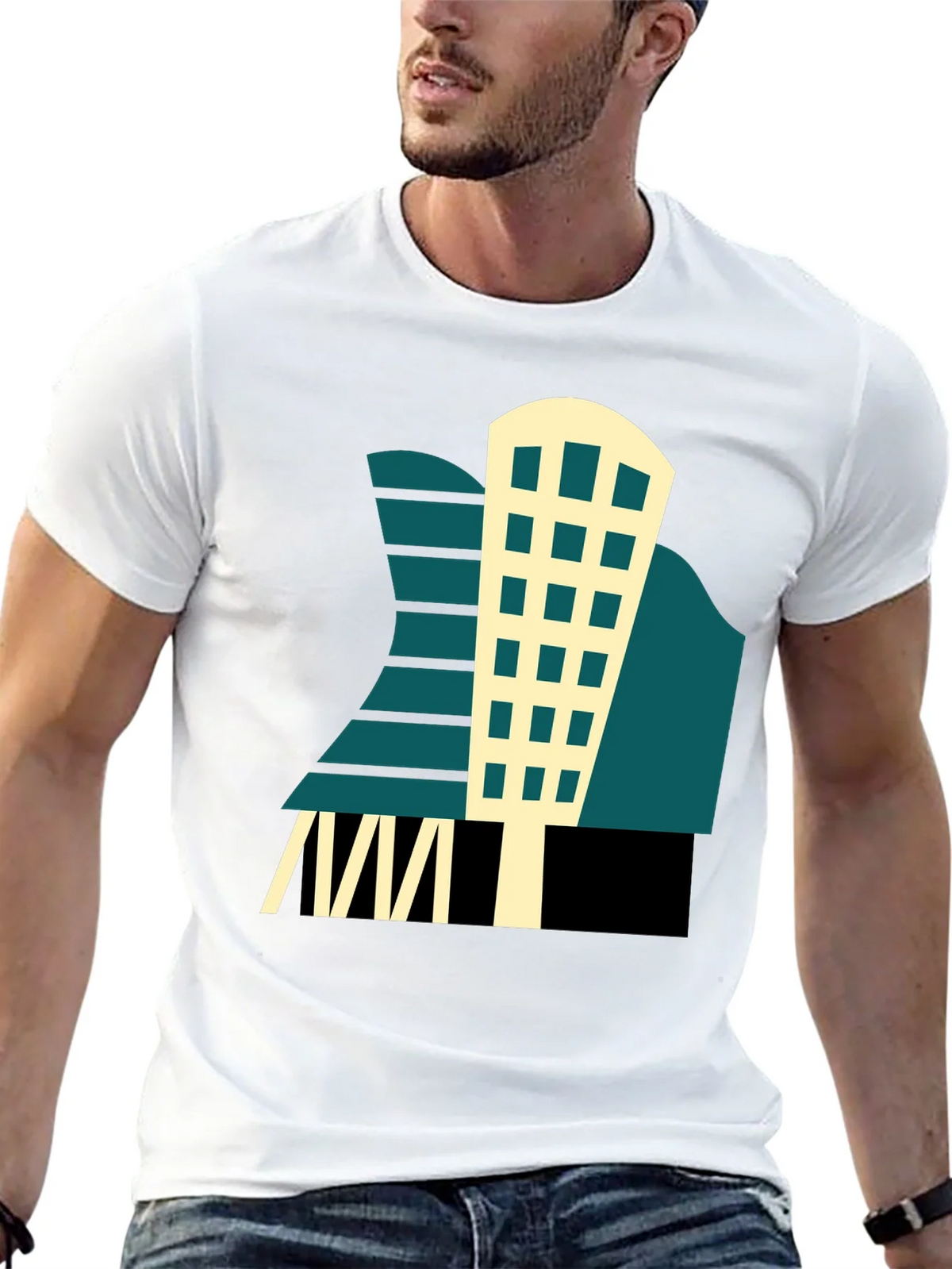 Geometric Building T-Shirt - Modern Graphic Tee product image 11