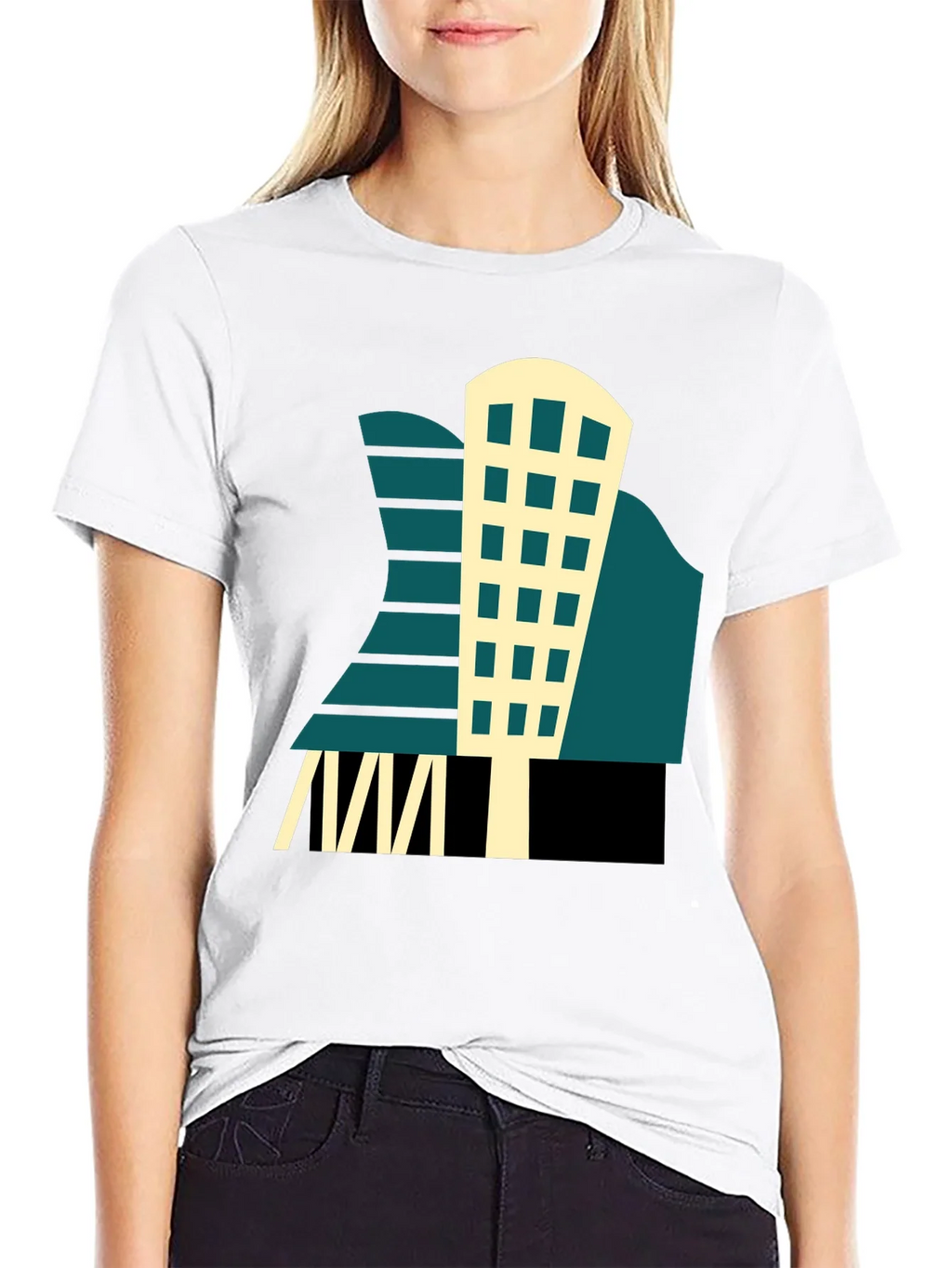 Geometric Building T-Shirt - Modern Graphic Tee product image 7