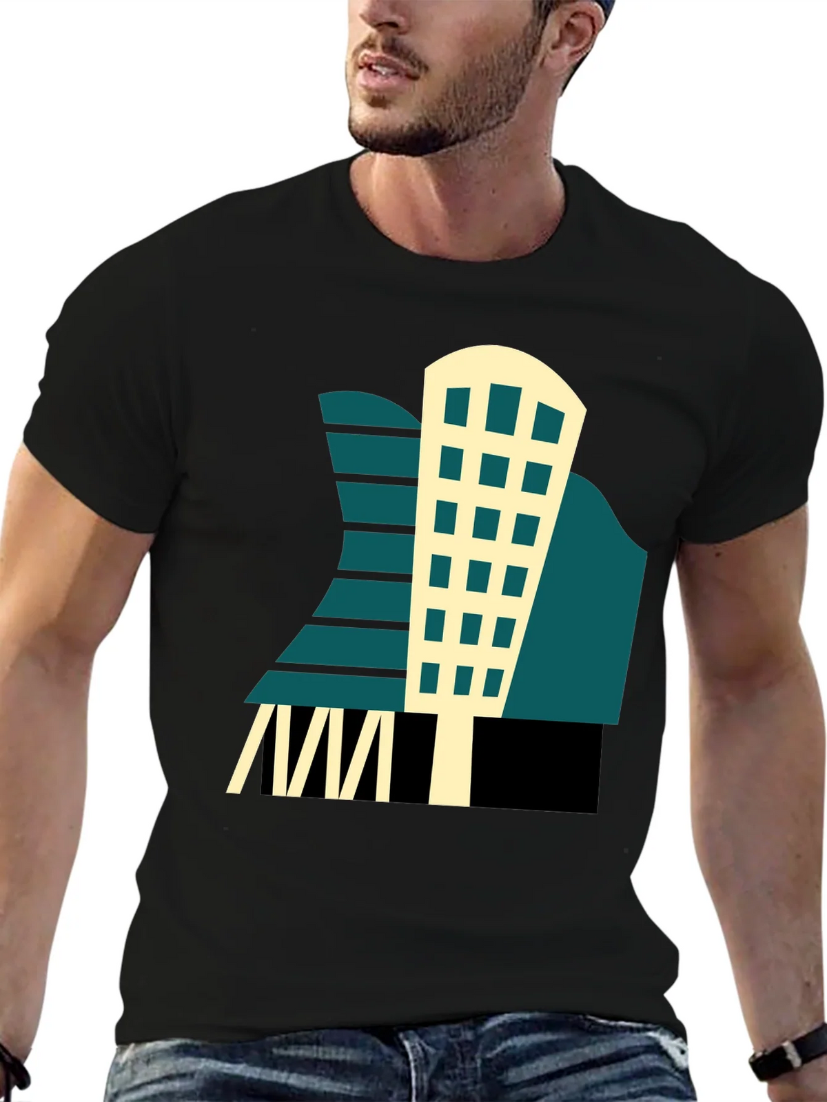 Geometric Building T-Shirt - Modern Graphic Tee product image 6