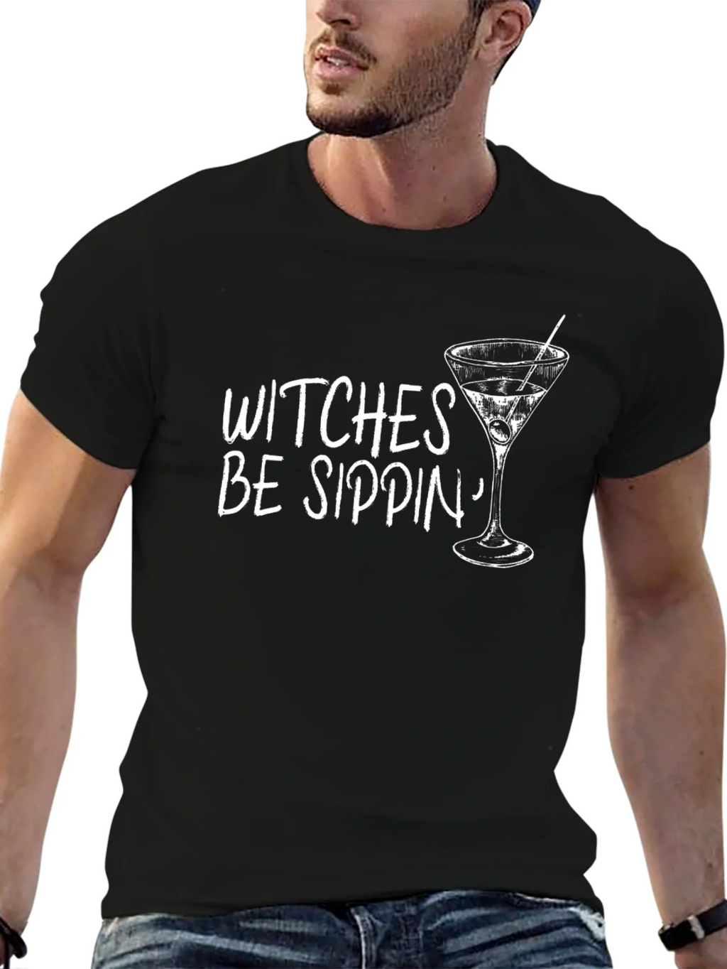 Witches Be Sippin Graphic Tee - Halloween Cocktail Shirt product image 6