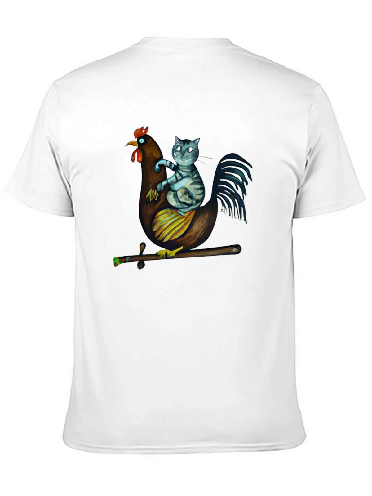 Cat Riding Chicken T-Shirt - Quirky Graphic Tee product image 10