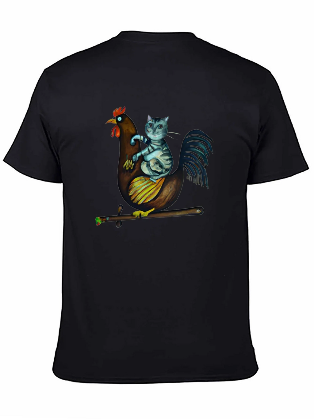 Cat Riding Chicken T-Shirt - Quirky Graphic Tee product image 4