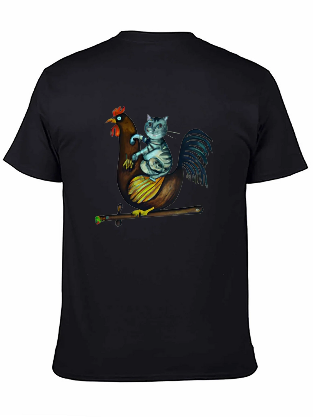 Cat Riding Chicken T-Shirt - Quirky Graphic Tee product image 4