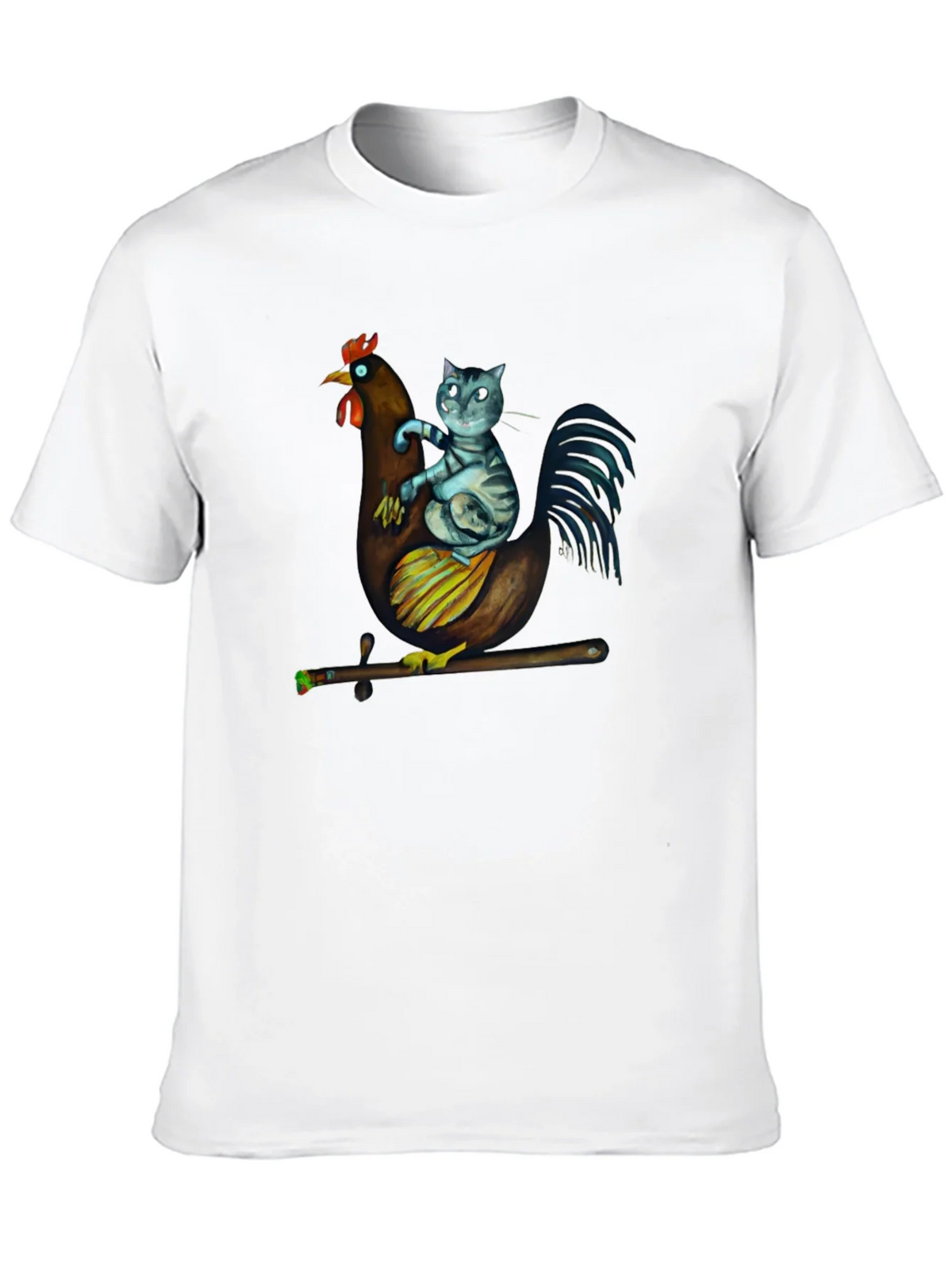 Cat Riding Chicken T-Shirt - Quirky Graphic Tee product image 9