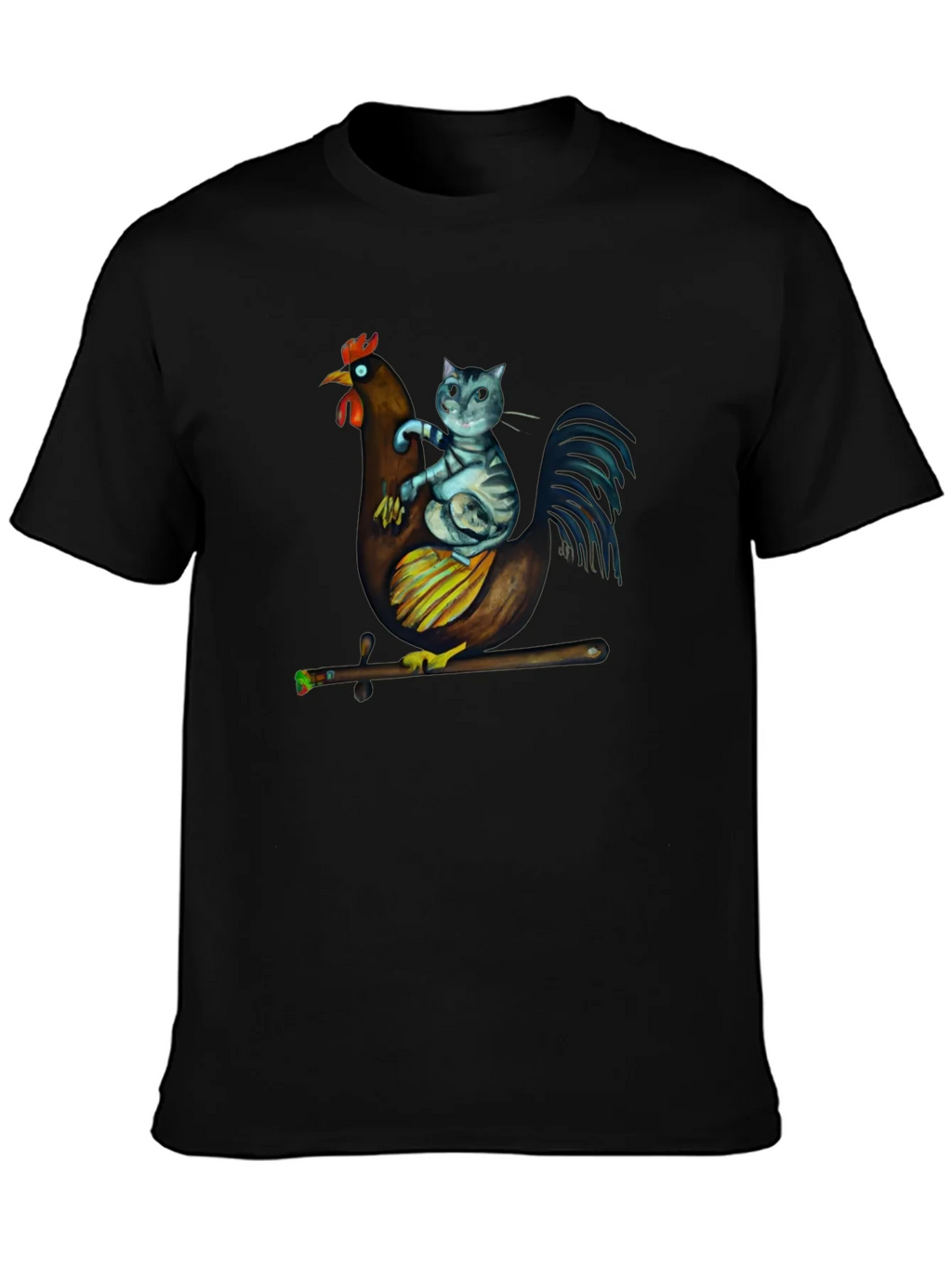 Cat Riding Chicken T-Shirt - Quirky Graphic Tee product image 3