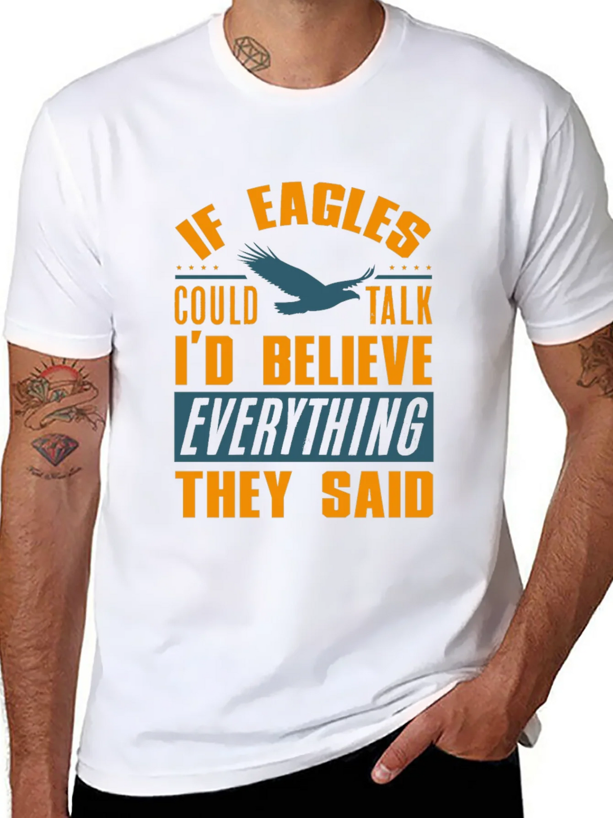 If Eagles Could Talk Funny Graphic T-Shirt product image 6
