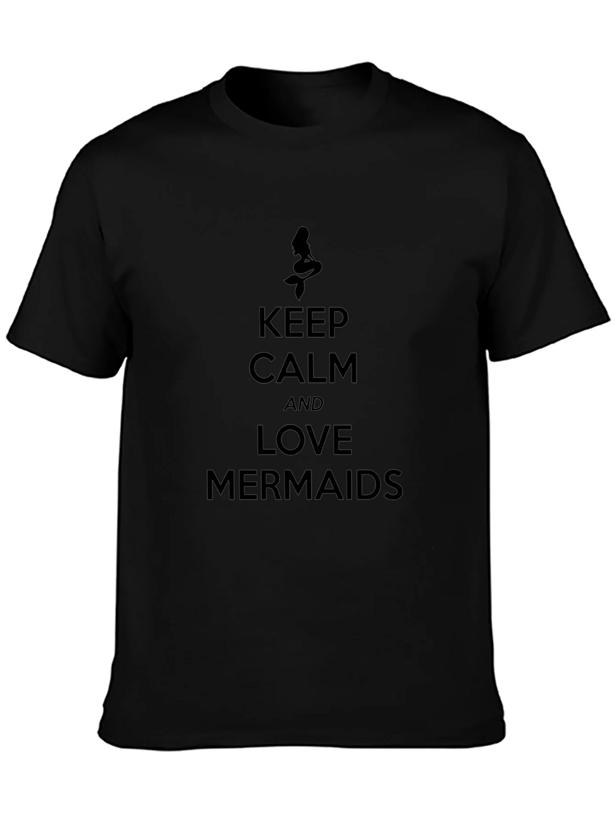 Keep Calm and Love Mermaids Black Graphic Tee product image 3